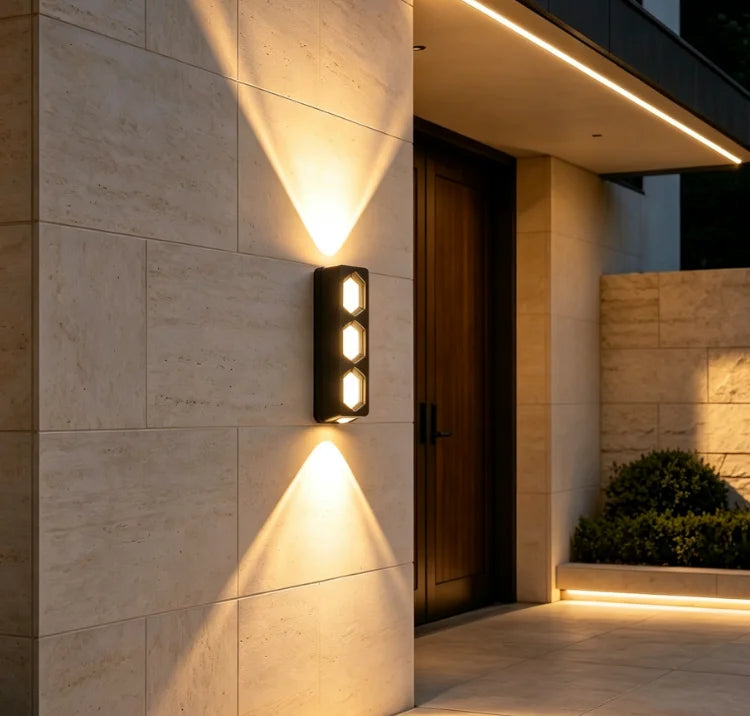 applique murale moderne led noir éclairage extérieur balcon jardin hydrofuge minimaliste