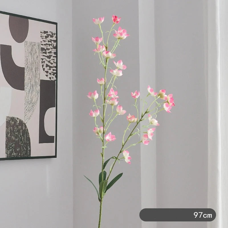 bouquet artificiel rose blanc décoration intérieure moderne minimaliste 97cm feuilles fleurs