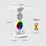 lampe rechargeable led moderne horloge ventilateur blanc multifonctionnelle tasses stylos rubik cube figurine chien