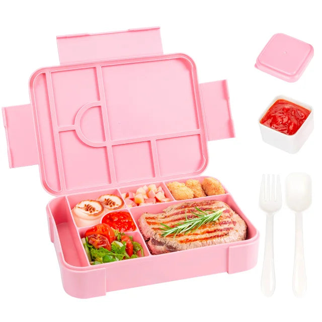 boîte lunch bento rectangulaire compartimentée étanche poignées motifs licornes enfant
