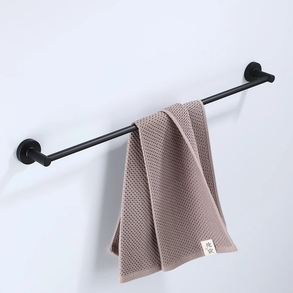 accessoires salle bain noir porte serviettes barre ring vis classiques modernes