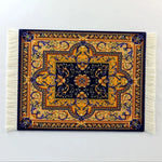tapis sol persan motif floral classique franges décoration intérieur maison