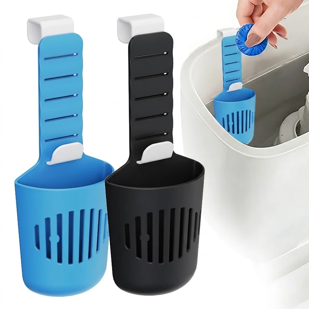 brosse toilette bleu noir crochets ajustables texture lisse moderne pratique
