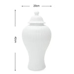 vase blanc doré rayures verticales moderne élégant couvercle décoration maison
