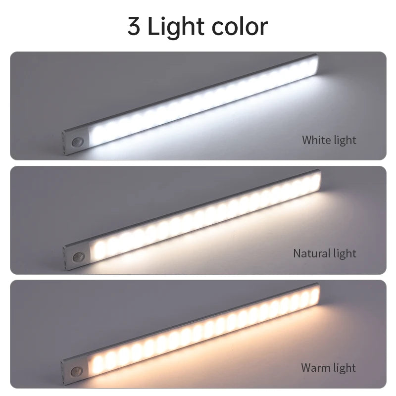 lampe motion sensor blanc moderne adhésif rechargeable usb 5v 249 2000 lumens aluminium lisse