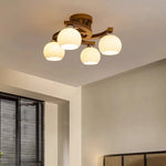 plafonnier moderne bois foncé blanc scandinave lampes éclairage salon chambre