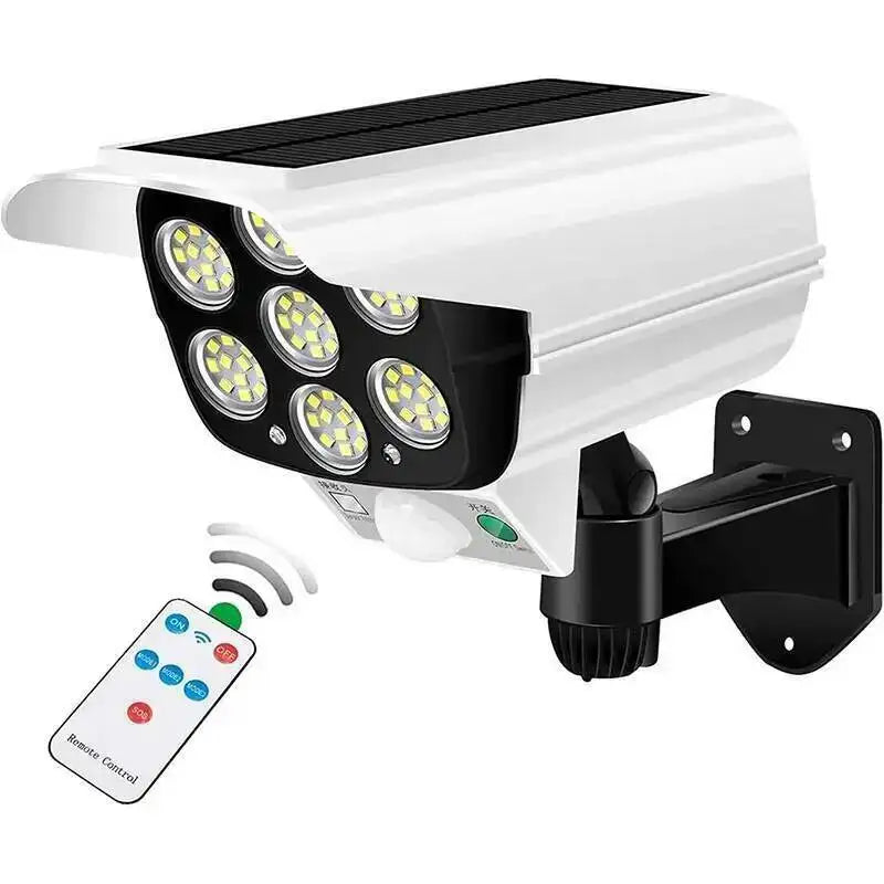 lampe solaire extérieure blanc moderne détecteur mouvement panneau solaire murale led 77 rondes