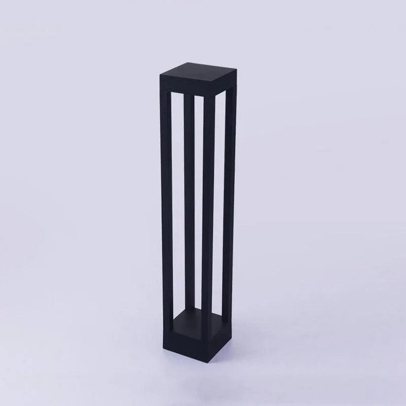 lampe extérieure led moderne noir gris rayures verticales ip65 12x12cm 60cm 40cm
