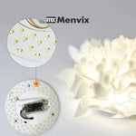 lampe suspension moderne blanc feuilles organique plaque led câbles télécommande