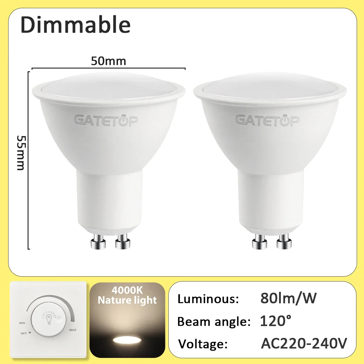 lot spots led gu10 blanc chaud froid éclairage encastré intérieur moderne