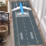 tapis moderne aéroport piste atterrissage floral gris noir blanc vert extérieur décoration chambrehôtel
