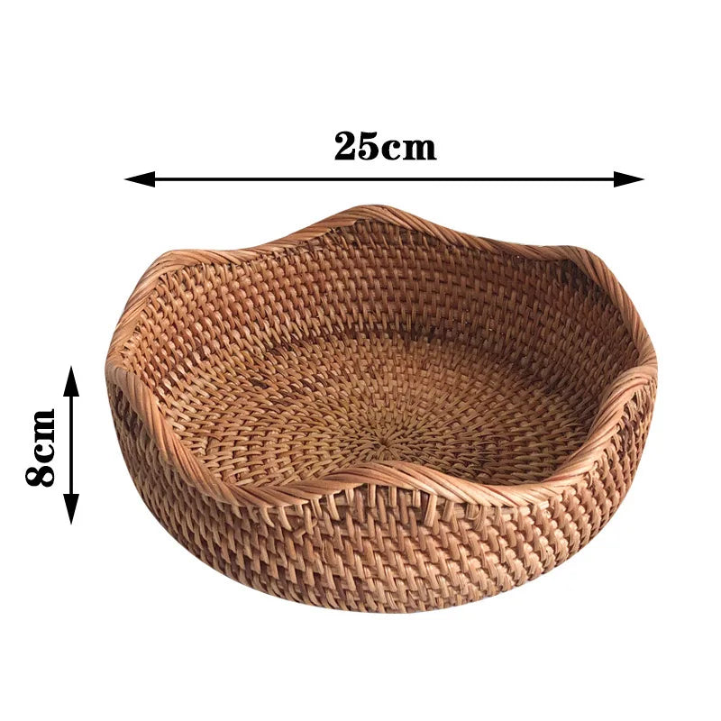 paniers rangement rotin naturel tissage traditionnel rangement fruits gâteaux opacité respectueux environnement pliables