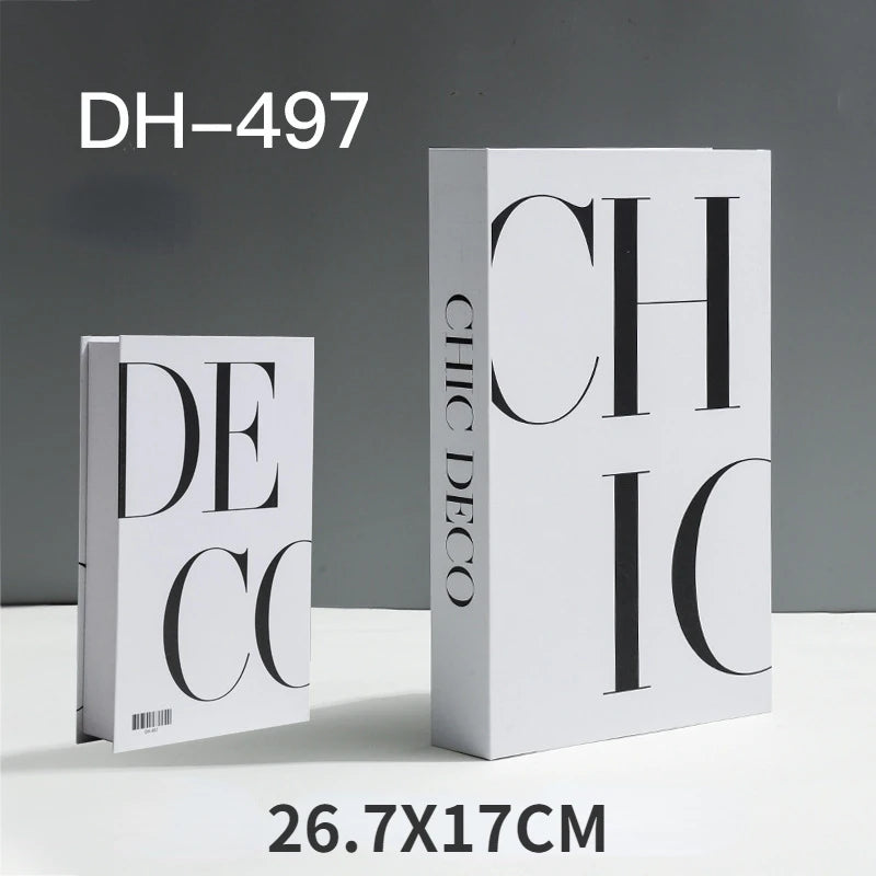 décoration moderne livre faux livres typographie minimaliste noir blanc gris