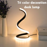 lampe spirale moderne blanc noir trois couleurs USB interrupteur flux lumineux décoration chambre étude
