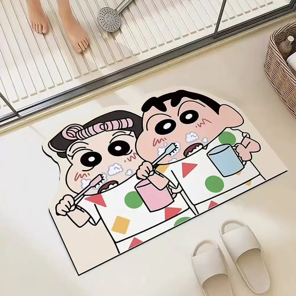 tapis bain absorbant dessin animé personnages mignons blanc rose bleu verte rouge noir