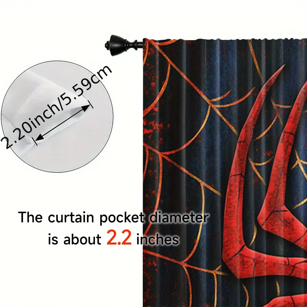 rideau moderne toile d'araignée rouge opaque 100% polyester chambre