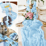 chemin table plissé semi transparent blanc rose bleu vert mariage festif événementiel