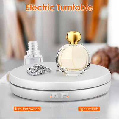Plateau tournant électrique LED blanc pour décoration intérieure