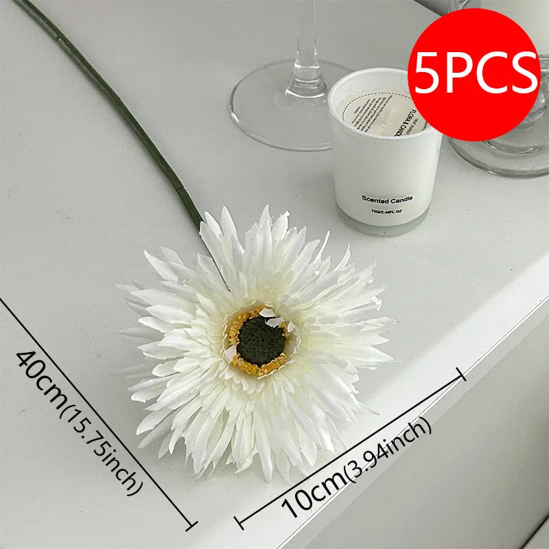 bouquets artificiels fleurs orange blanc rouge anniversaire mariage baby shower décoration intérieure moderne minimaliste