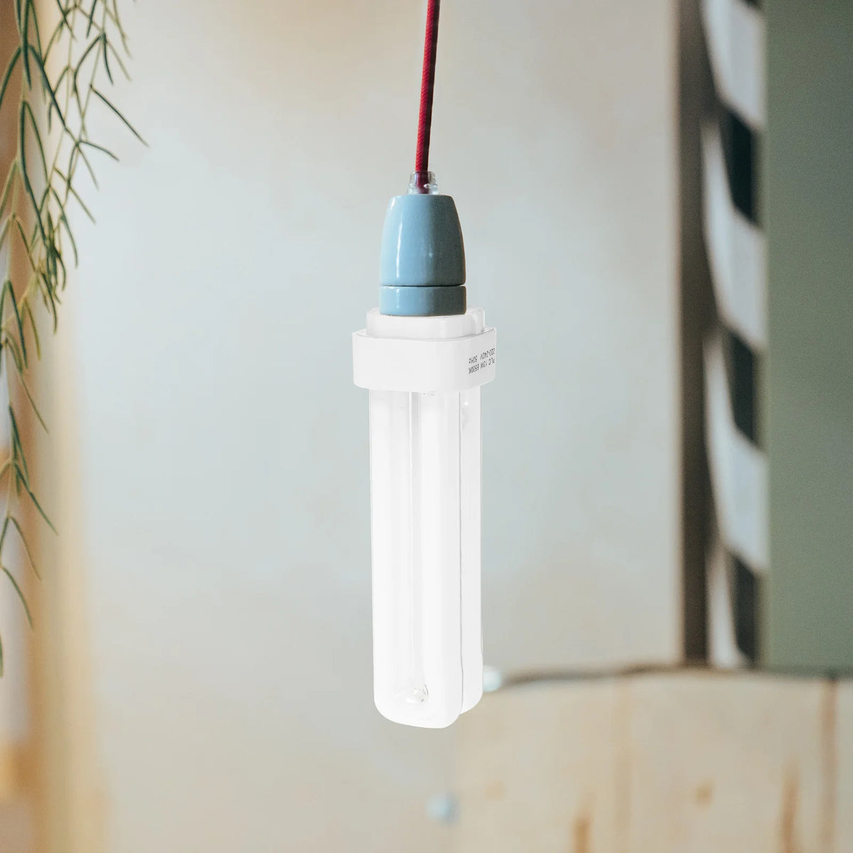 ampoule fluorescente compacte 13w blanc moderne opacité lisse tringle câble électrique pin downlight