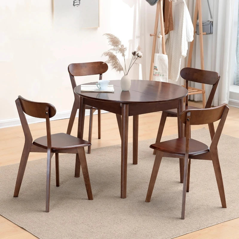 table ronde extensible moderne meuble maison bois fini vernis diamètre 80 90 100 120