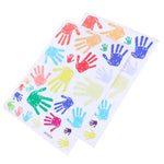 sticker mural empreintes mains couleur vives décoration enfantine chambre adhésif réversible dimension 35x25cm