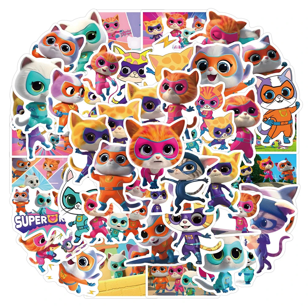 stickers kawaii chats dessins animés couleurs variées cartoon pvc autocollants usage multiple enfants adultes