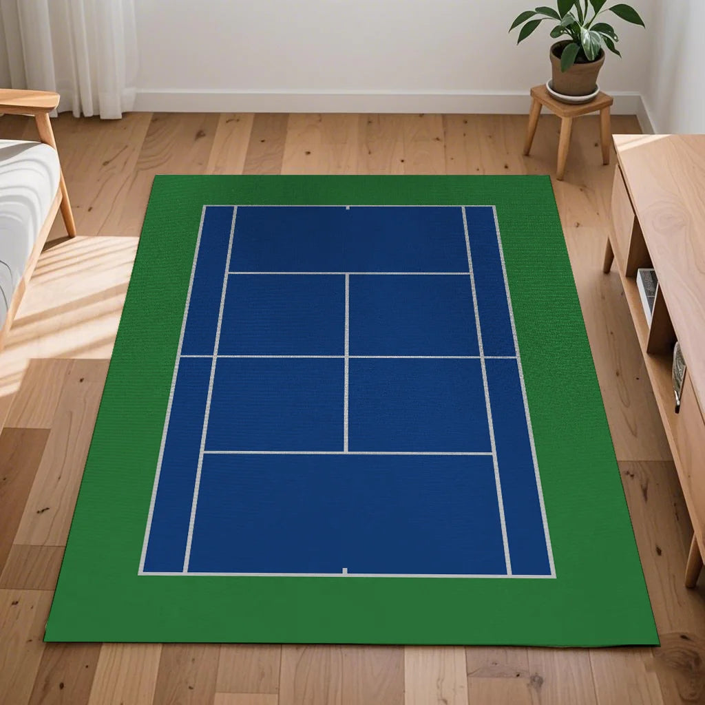 tapis vert bleu tennis moderne salon décoration intérieure extérieur 80x120cm polyester