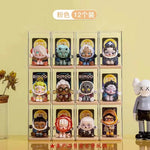 organisateur jouets transparent empilable multicolore figurines collection cartoonesque boîtes d'exposition acrylic modernes cartes d’identité