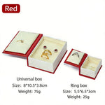 boîte rangement bijoux aimantée élégante cuir pu classique bague collier bleu rouge blanc doré
