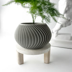 cache pot moderne rayures verticales couleur beige biodégradable pla durable écologiqueintérieur