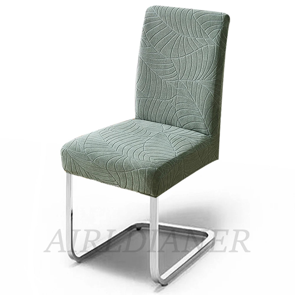 housse chaise gris feuilles moderne élastique polyester extensible mariage banquetôtel salle manger
