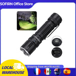 lampe torche rechargeable led 5200 lumens ipx7 waterproof noir clip aluminium robuste