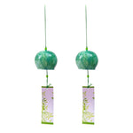 mobiles vent japonais verre transparent poissons chats décor extérieur rouge vert bleu blanc
