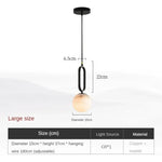 lampe suspendue marbre noir blanche moderne minimaliste globes translucides support métallique