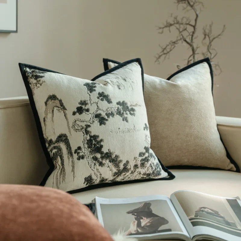 housse coussin décorative motif animalier jacquard coton polyester salon canapé moderne intérieur luxe