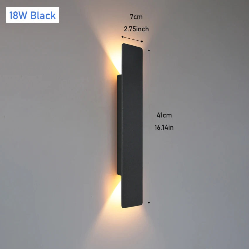 lumière led applique murale moderne étanche ip65 18w blanc noir adhésiveextérieur