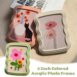 cadres photo modernes motifs floraux chats couleur vert rose blanc deco