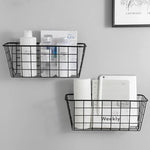 panier métallique noir grille minimaliste clips rangement cuisine chambre