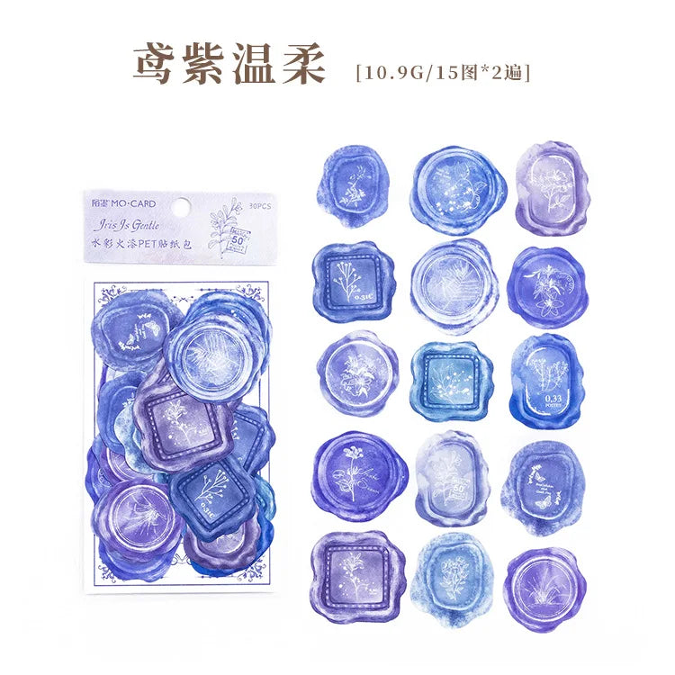 timbres sel multicolores motifs floraux géométriques vintage romantique adhésifs étiquettes paquets