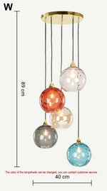 Suspension lumineuse moderne rose gris bleu ampoules intégrées texture granulée chambre salon