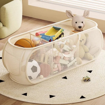 panier rangement bébé toile mesh semi transparent moderne multifonctionnel respectueux environnement utilisation multiple jouets