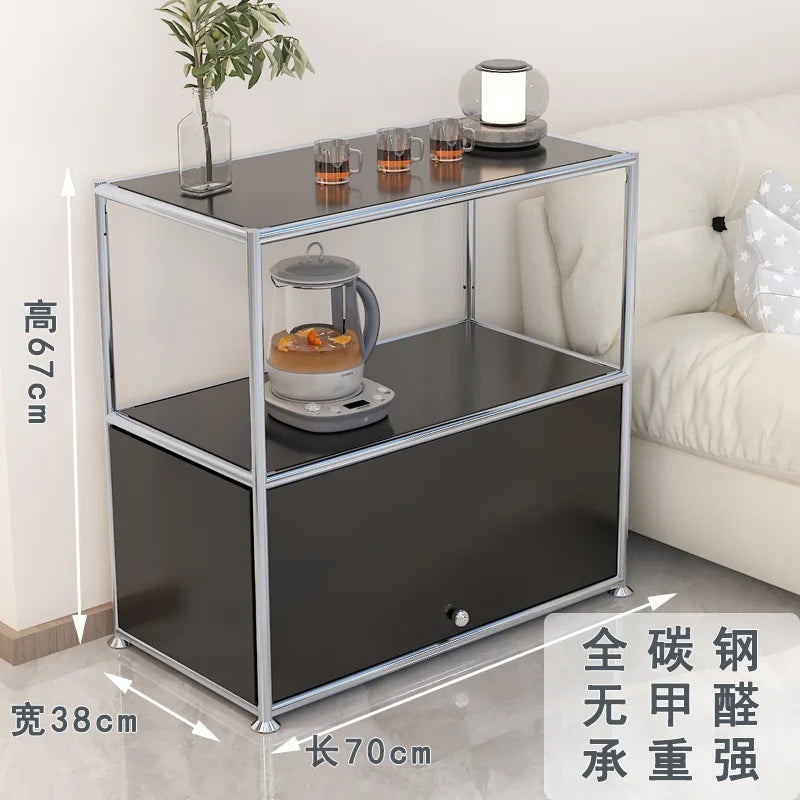 étagère moderne métal blanc gris étagères coulissantes porte rangement salon minimaliste 131cm haute capacité