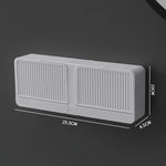 boîte savon moderne blanche rayée adhésive petite plante artificielle