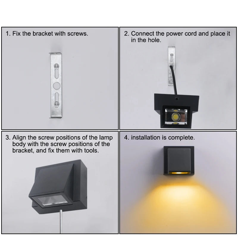 applique murale led moderne noire géométrique 3000k 6500k certifiée rohs