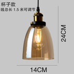 suspension lumineuse industrielle vintage verre transparent doré filaire 90 260V 249 2000lm