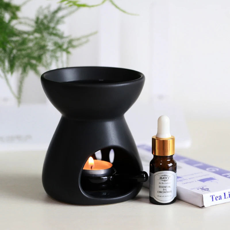 diffuseur huiles essentielles bougie céramique moderne noir mat opaque salon relaxation deco