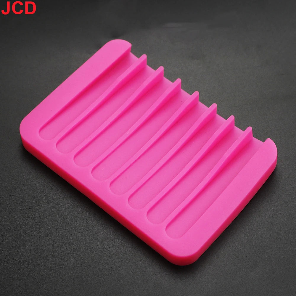 support savon silicone rose violet bleu vert orange gris moderne rayures horizontales