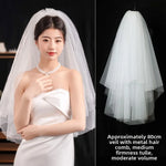 voile mariée blanc translucide classique comb métallique accessoire mariage photo femme