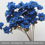 décoration événement artificielle fleurs bleu royal soie feuilles bouquets hybride ornement festifsintérieur